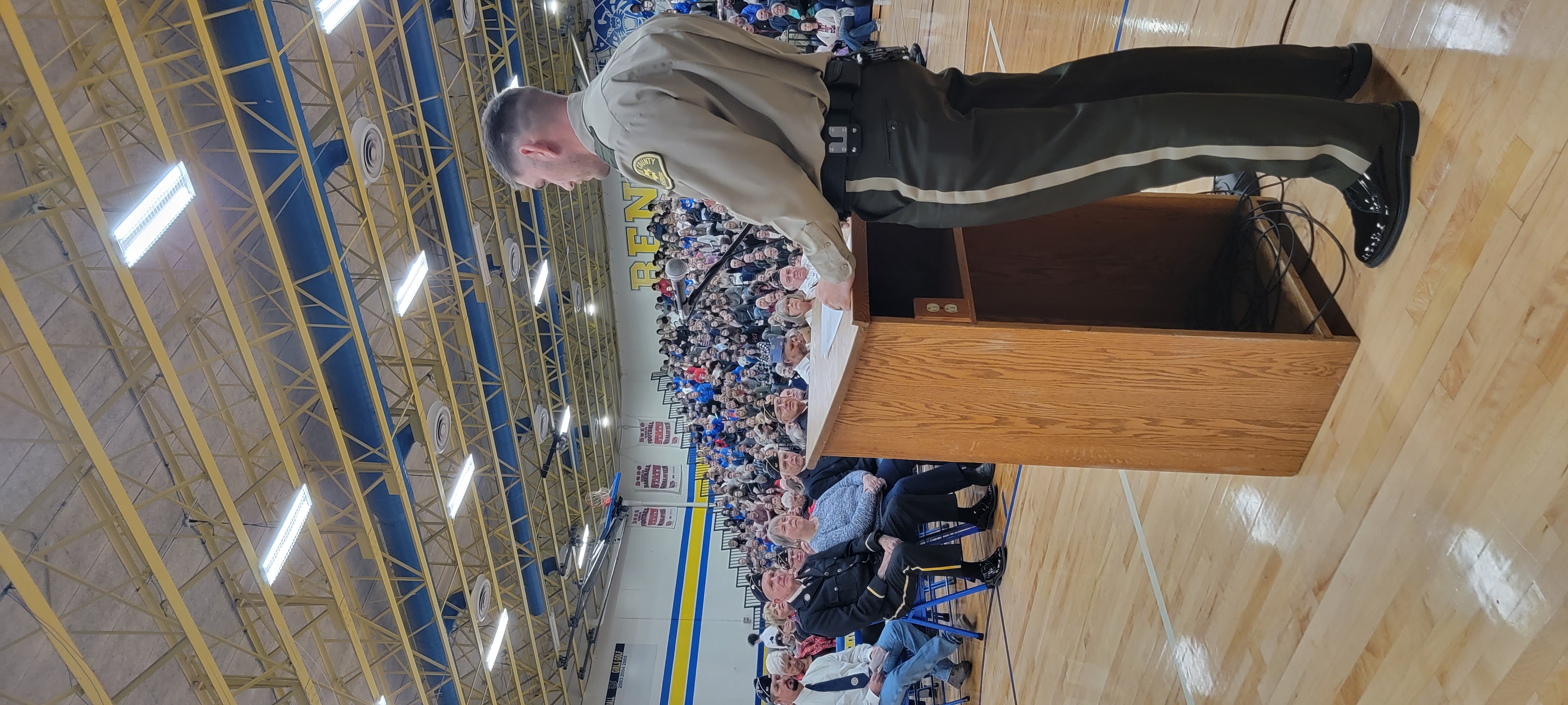 Benton Community's Deputy Brandt speaks at Veterans Day 2022 program
