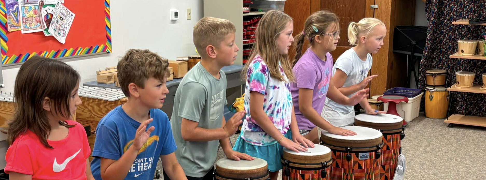Students drumming