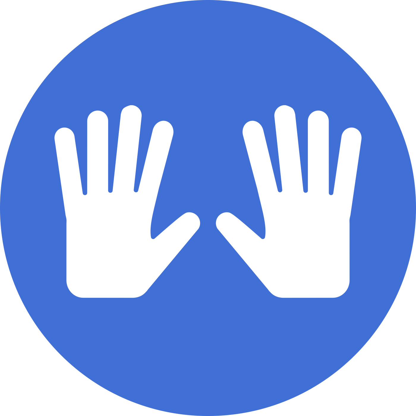 Two hands held up to indicate a secure status.