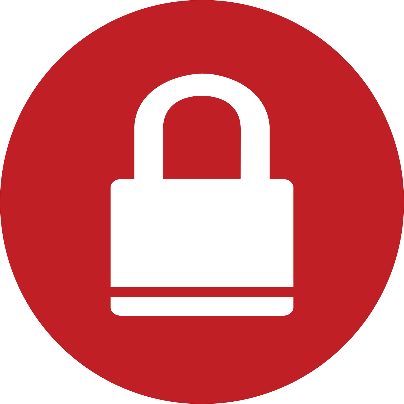 A padlock indicating lockdown status