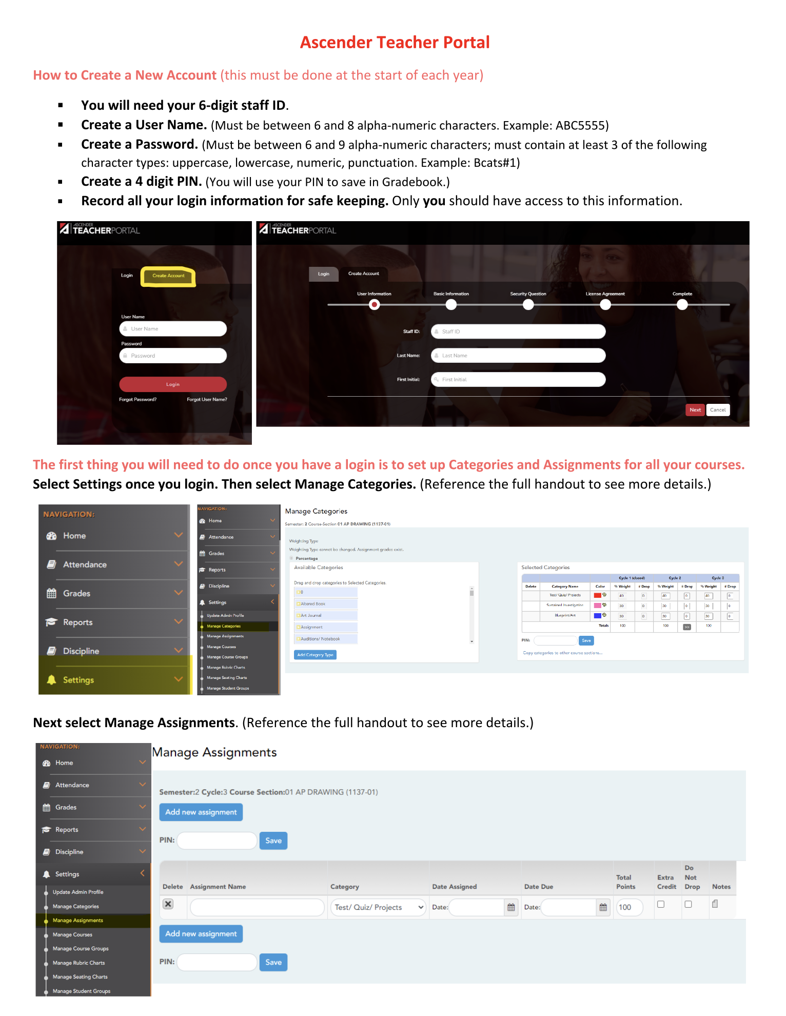 teacher portal instructions