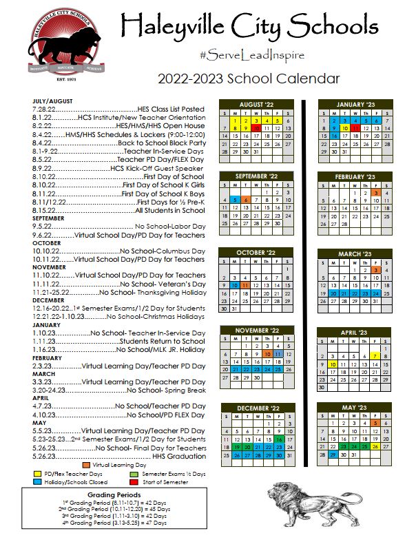 School Calendar Haleyville City Schools