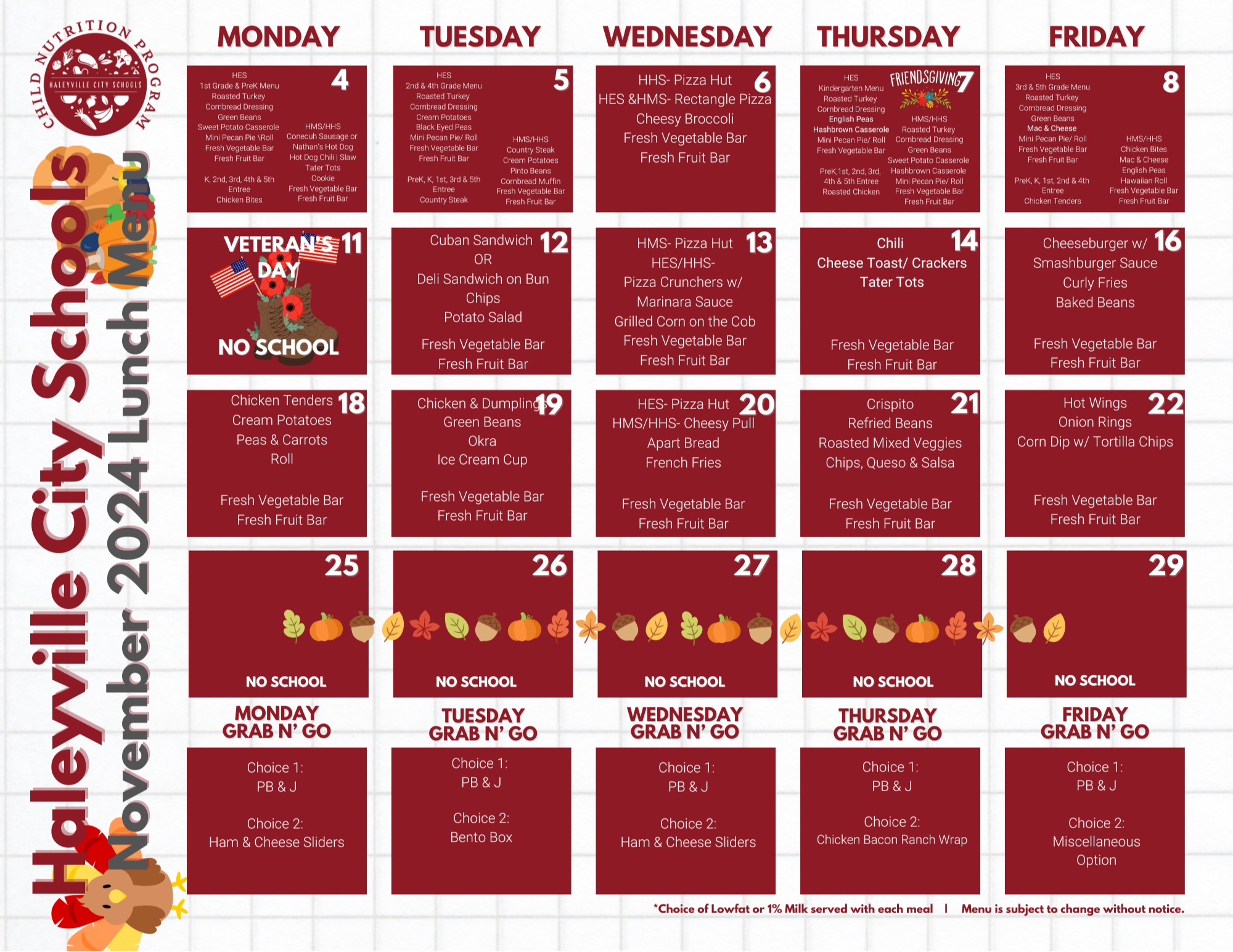 HCS District Lunch Menu