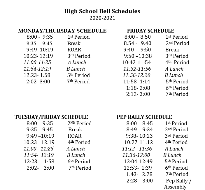 School Calendar | Haleyville High School