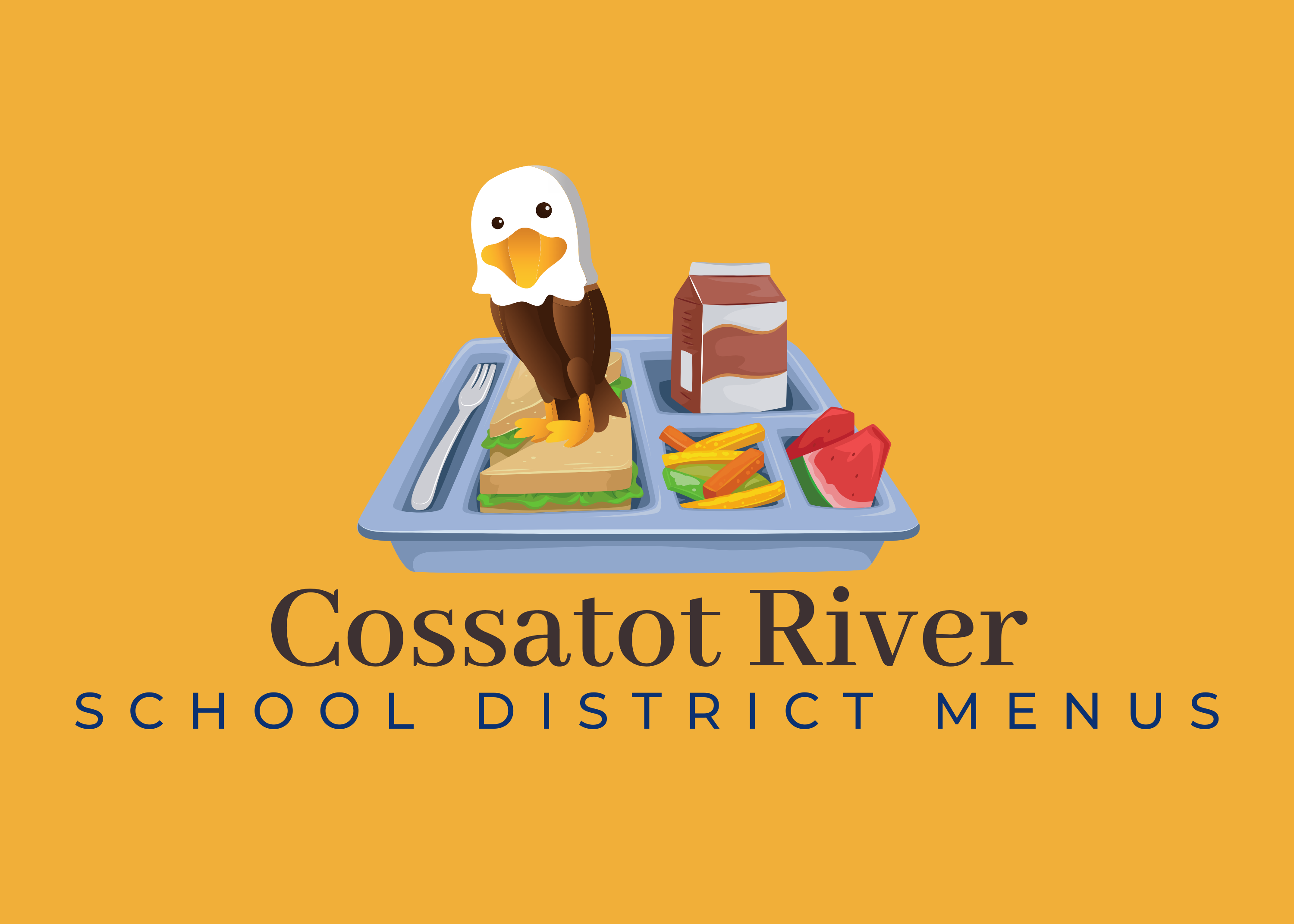 photo of a school lunch that says Cossatot River school district menus