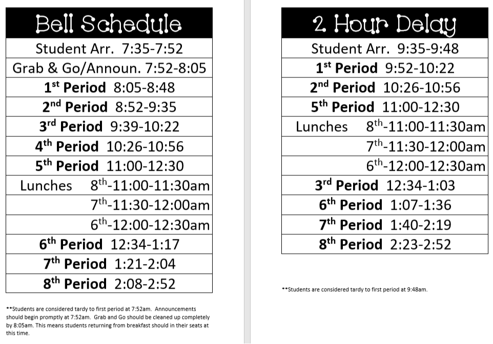 Bell Schedule