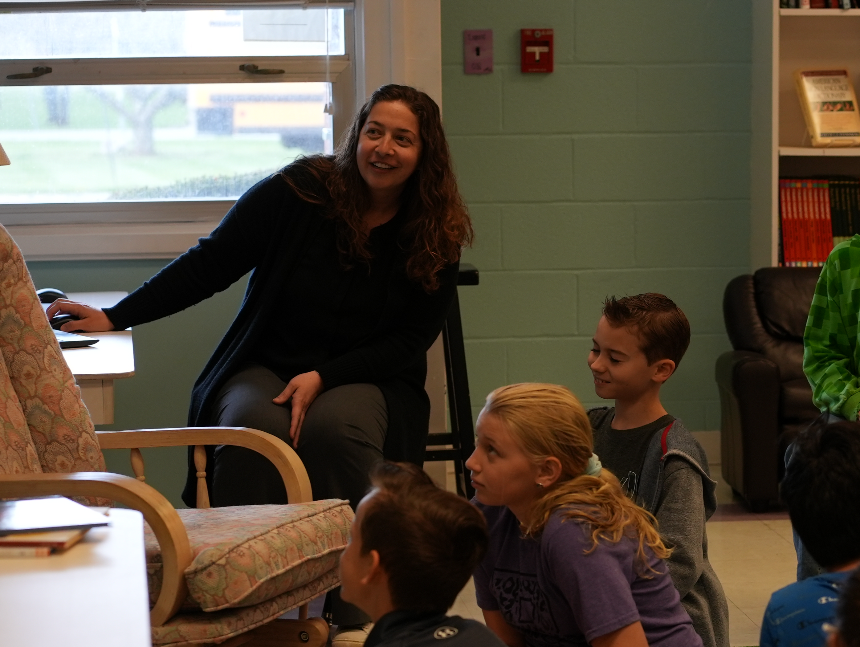 teacher with students