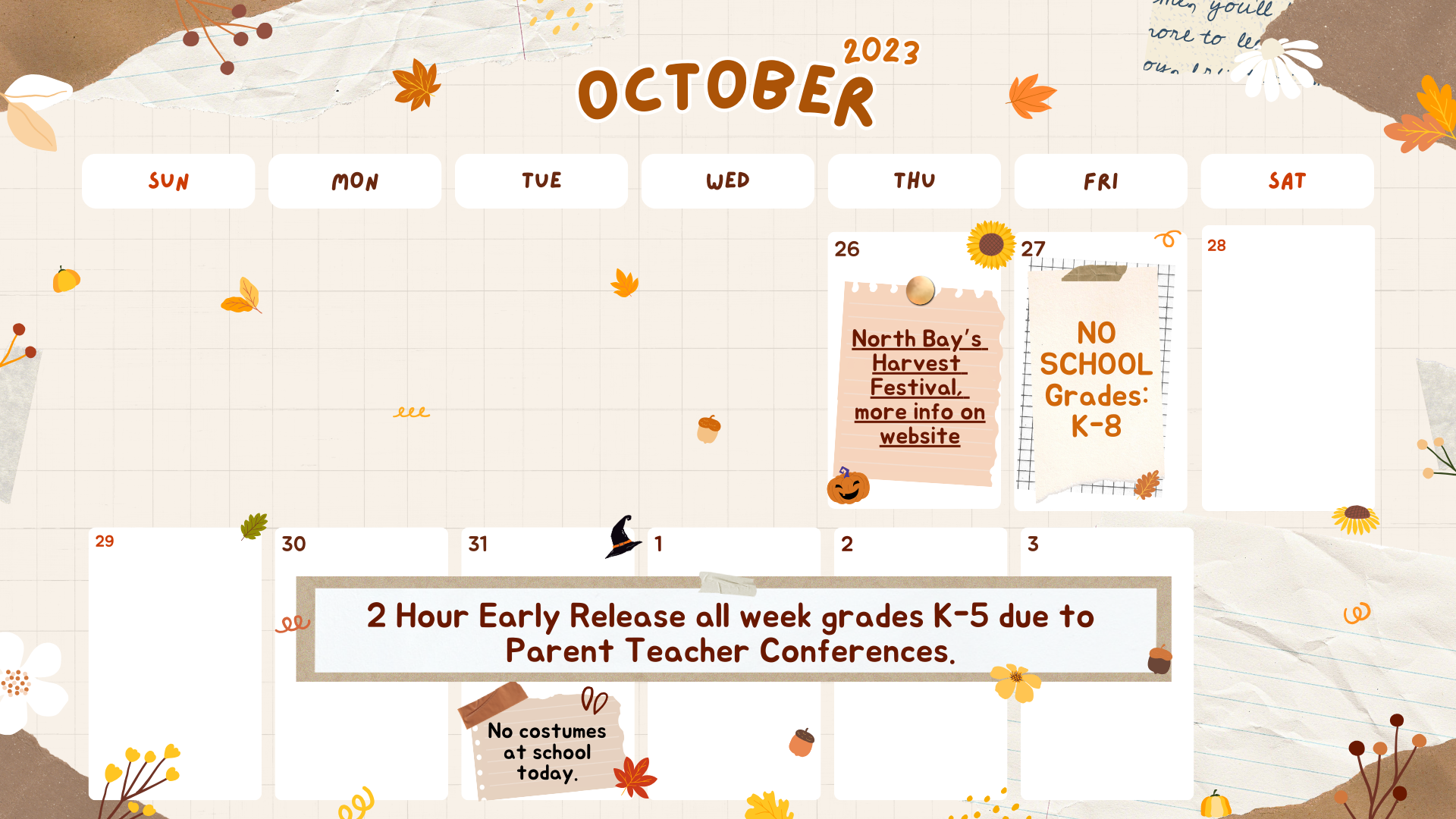 Late October dates at North Bay
