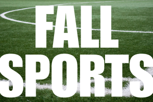 Clickable image with a close-up of lines on a soccer pitch. Reads "Fall Sports."