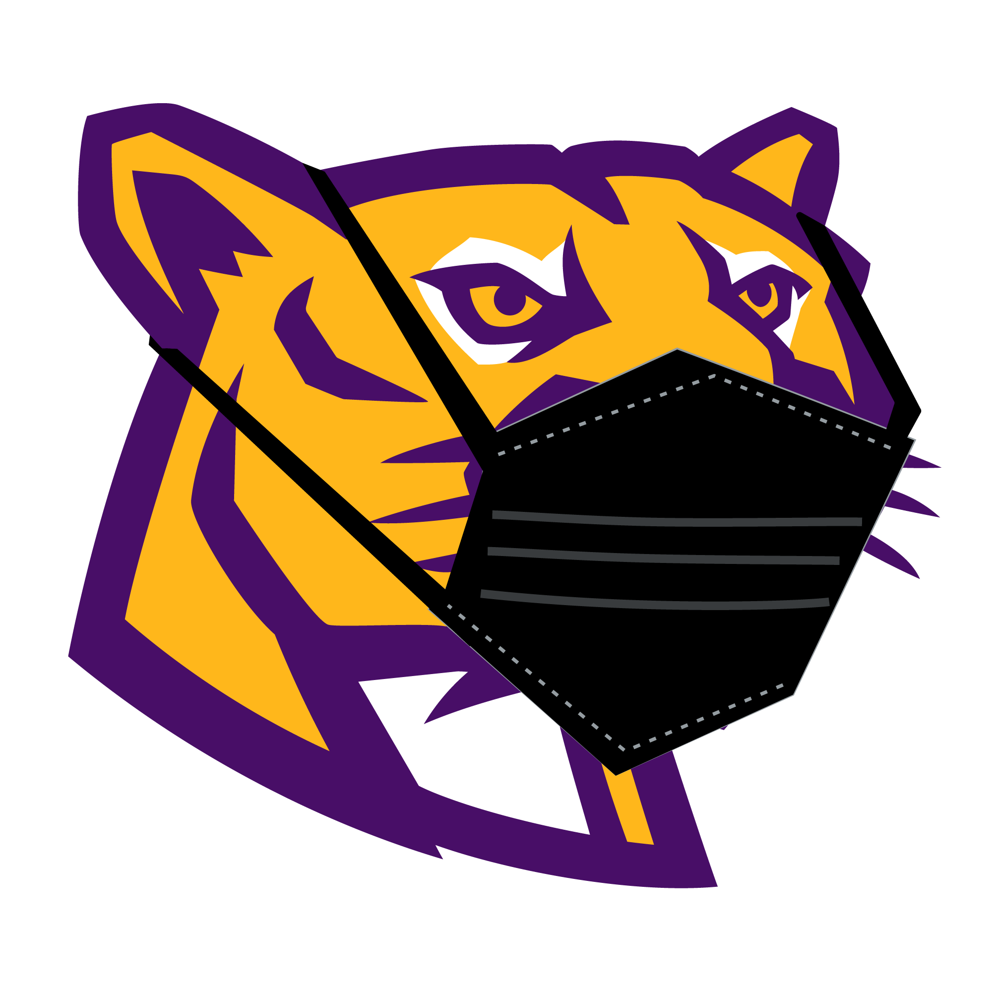 Affton Cougar with a face mask