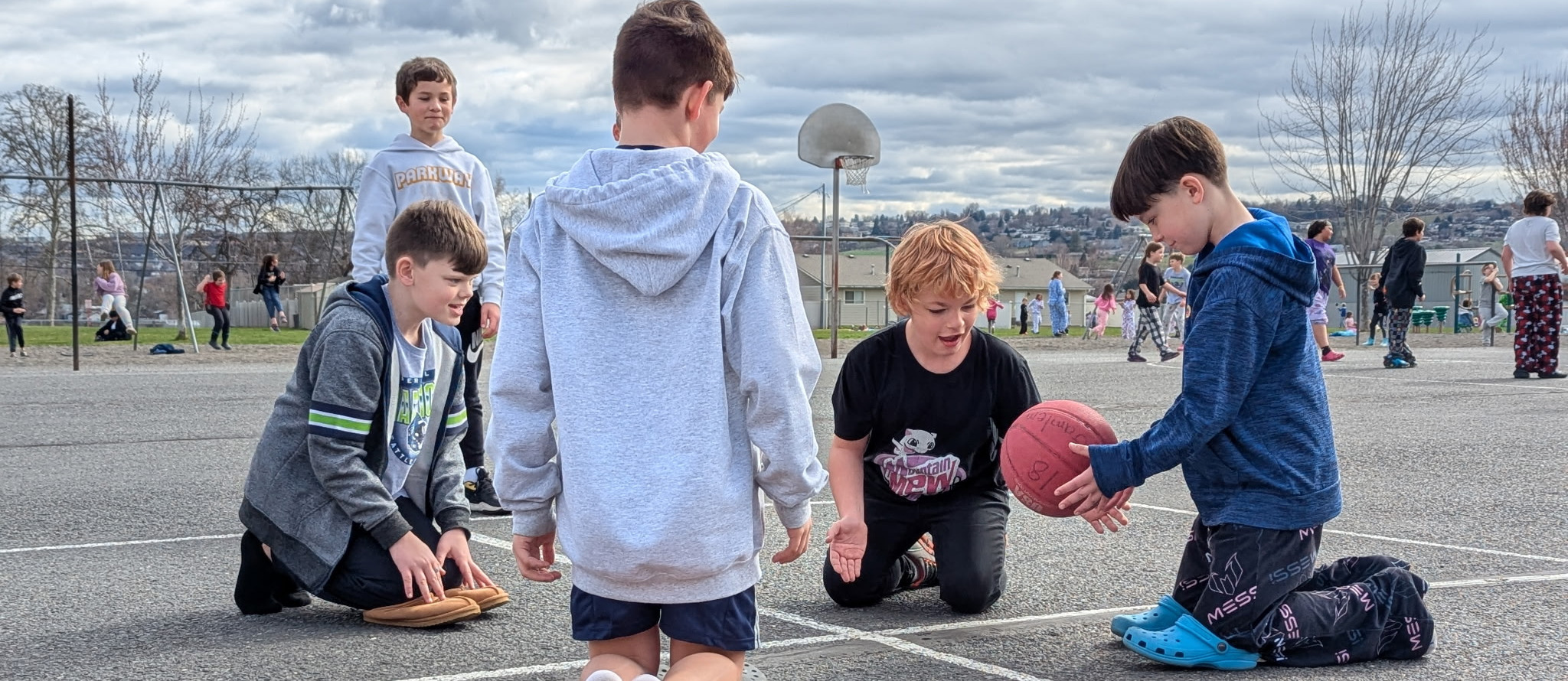 kids playing with ball