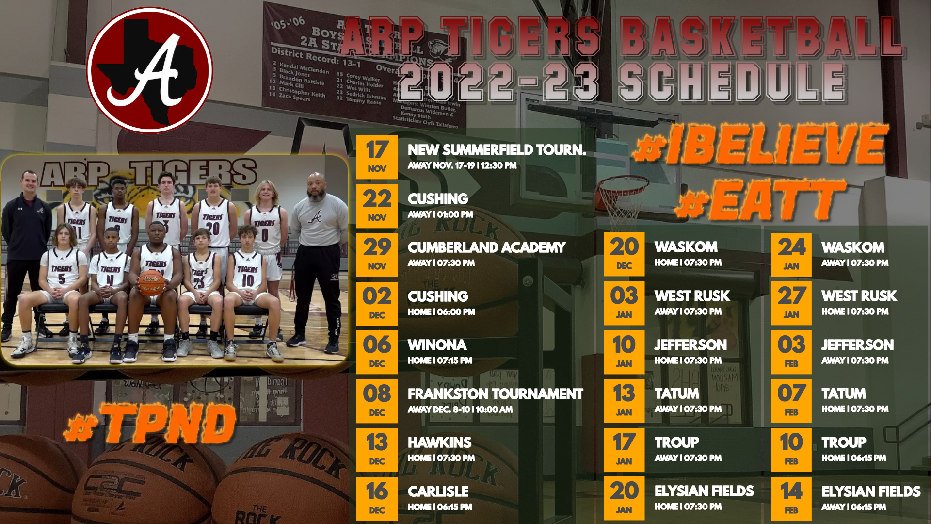 Arp boys basketball schedule