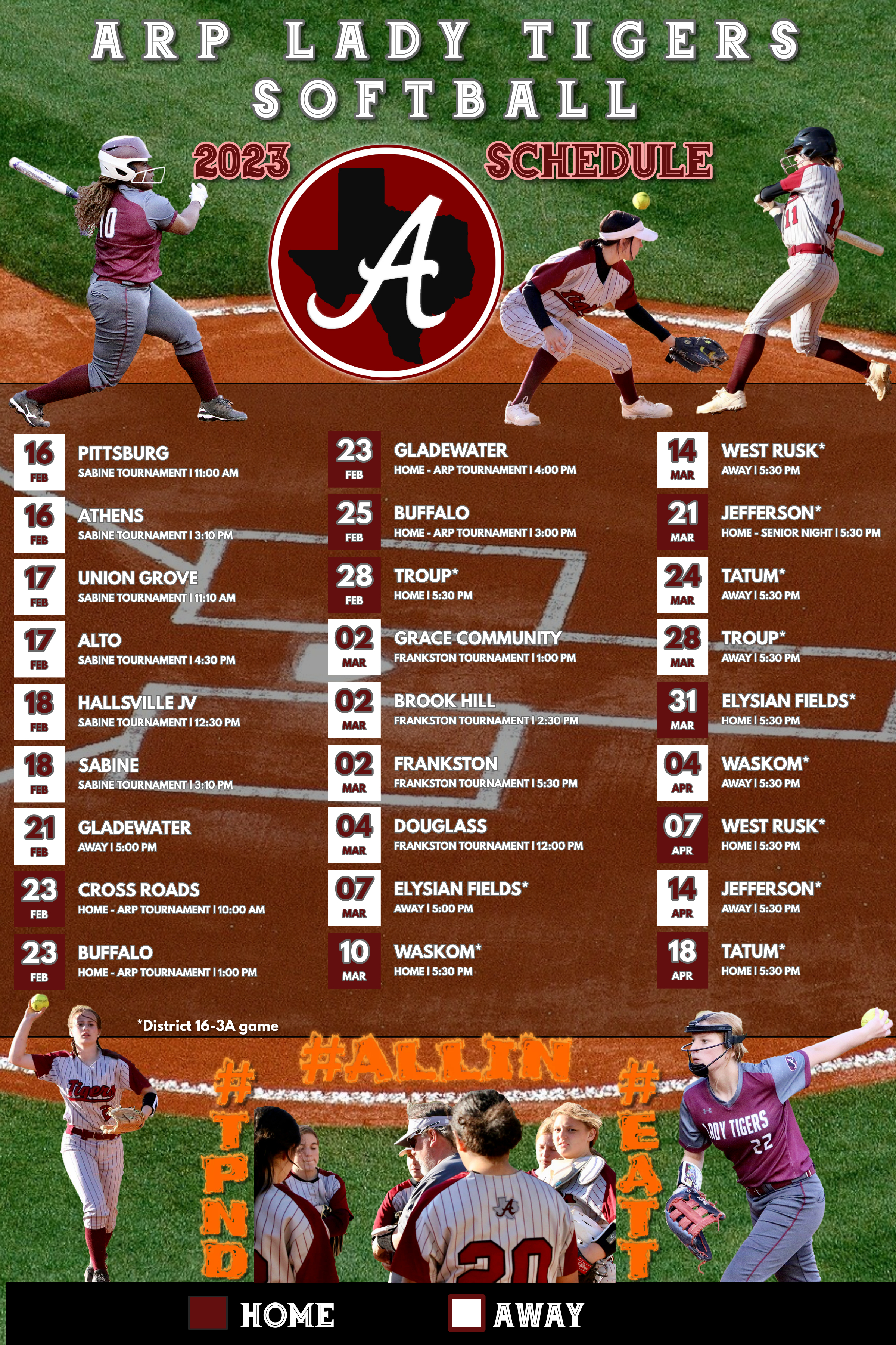 2023 Arp HS Softball Schedule