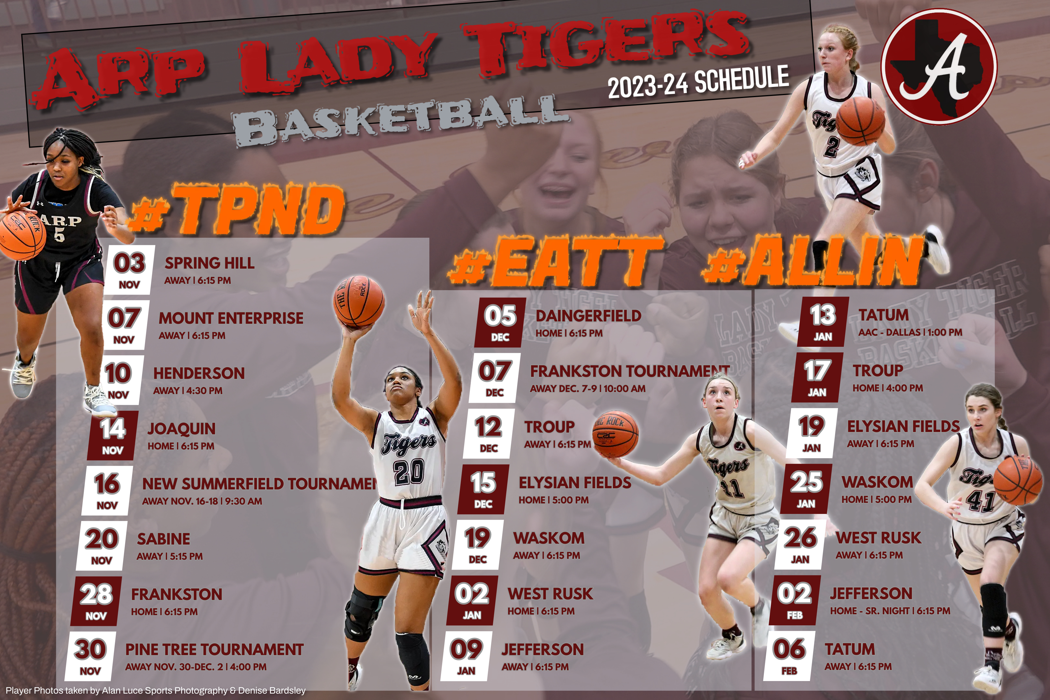 2023-24 Arp HS Lady Tigers varsity basketball schedule