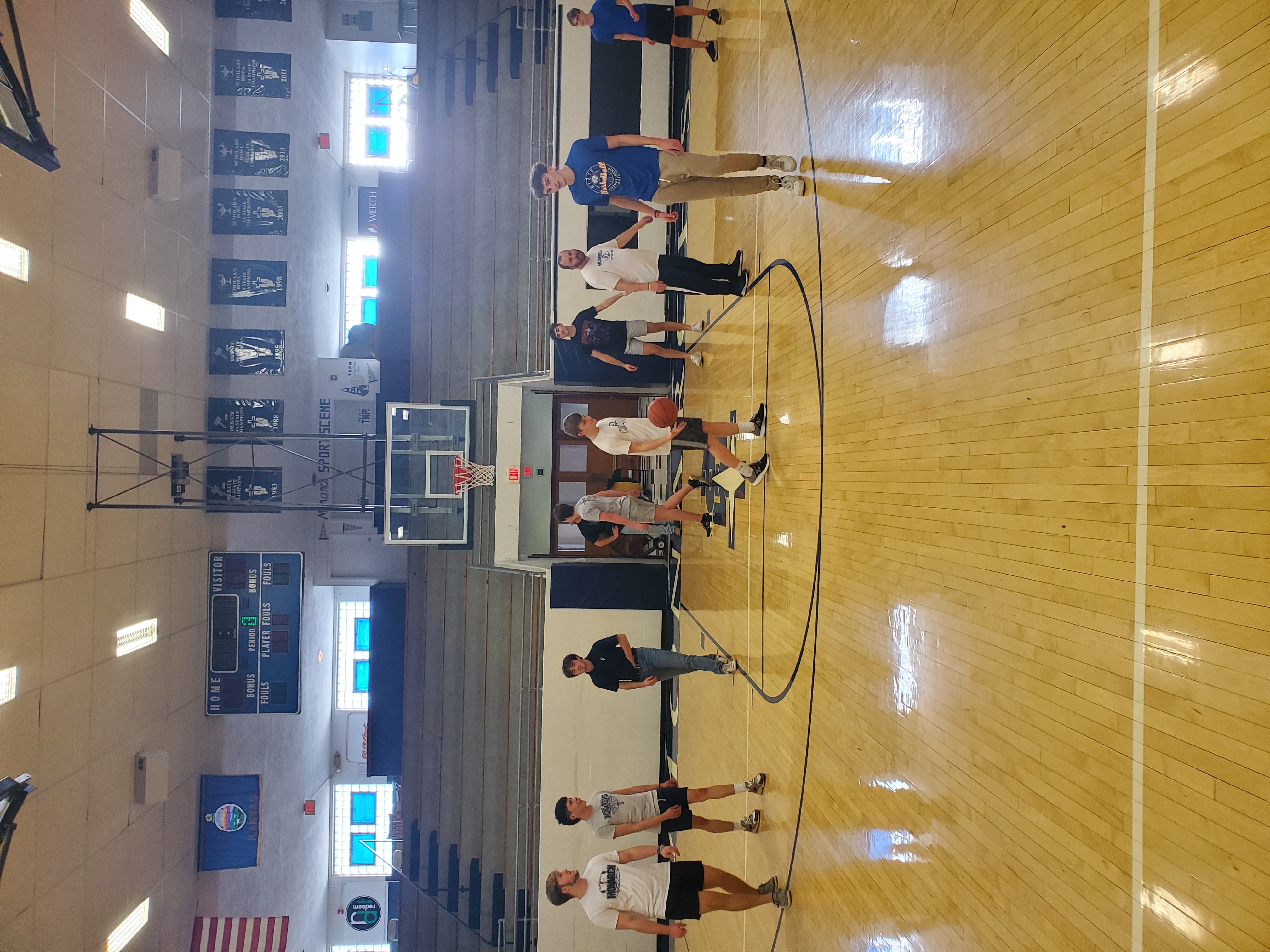 Students playing basketball in ABFH