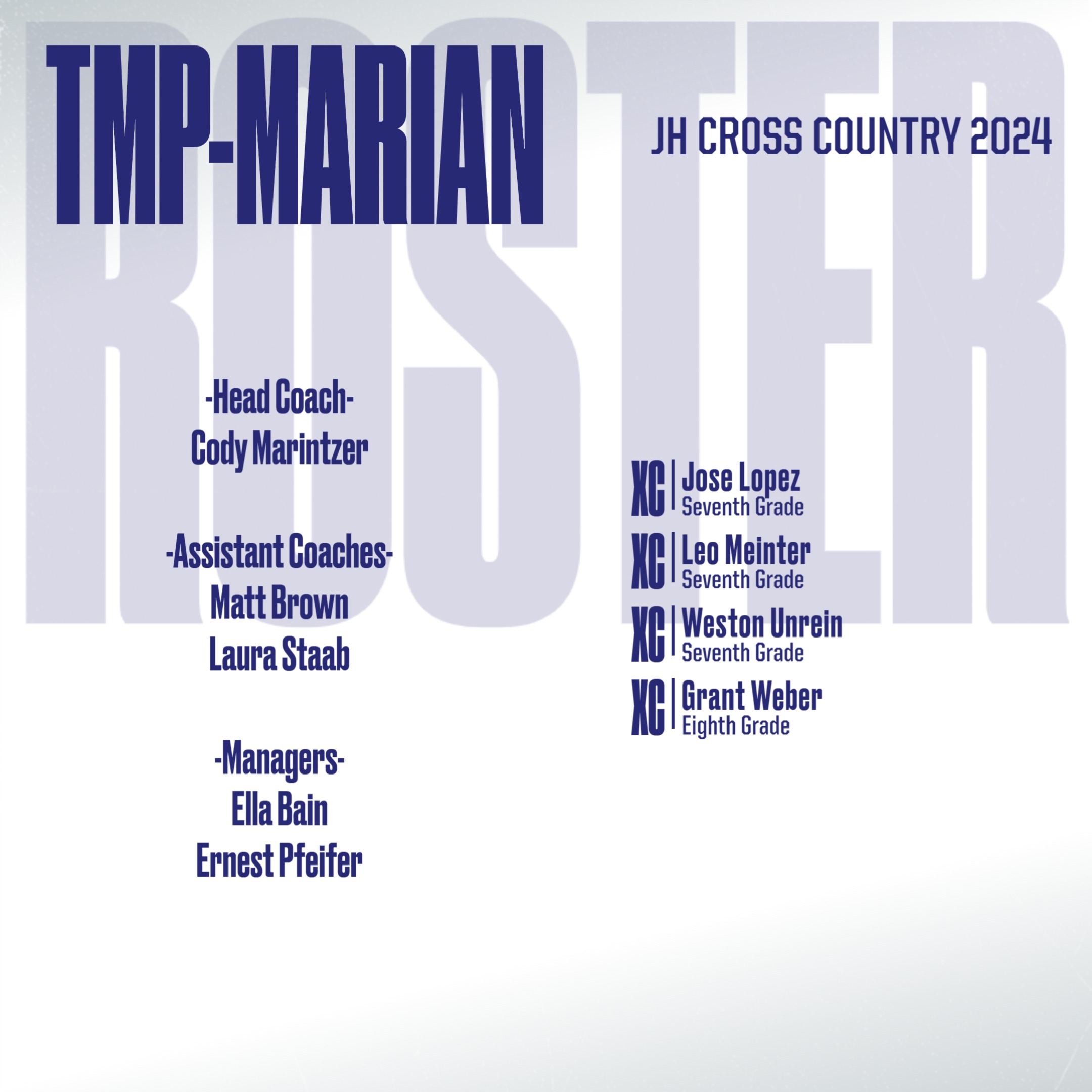 JH XC Roster 2024