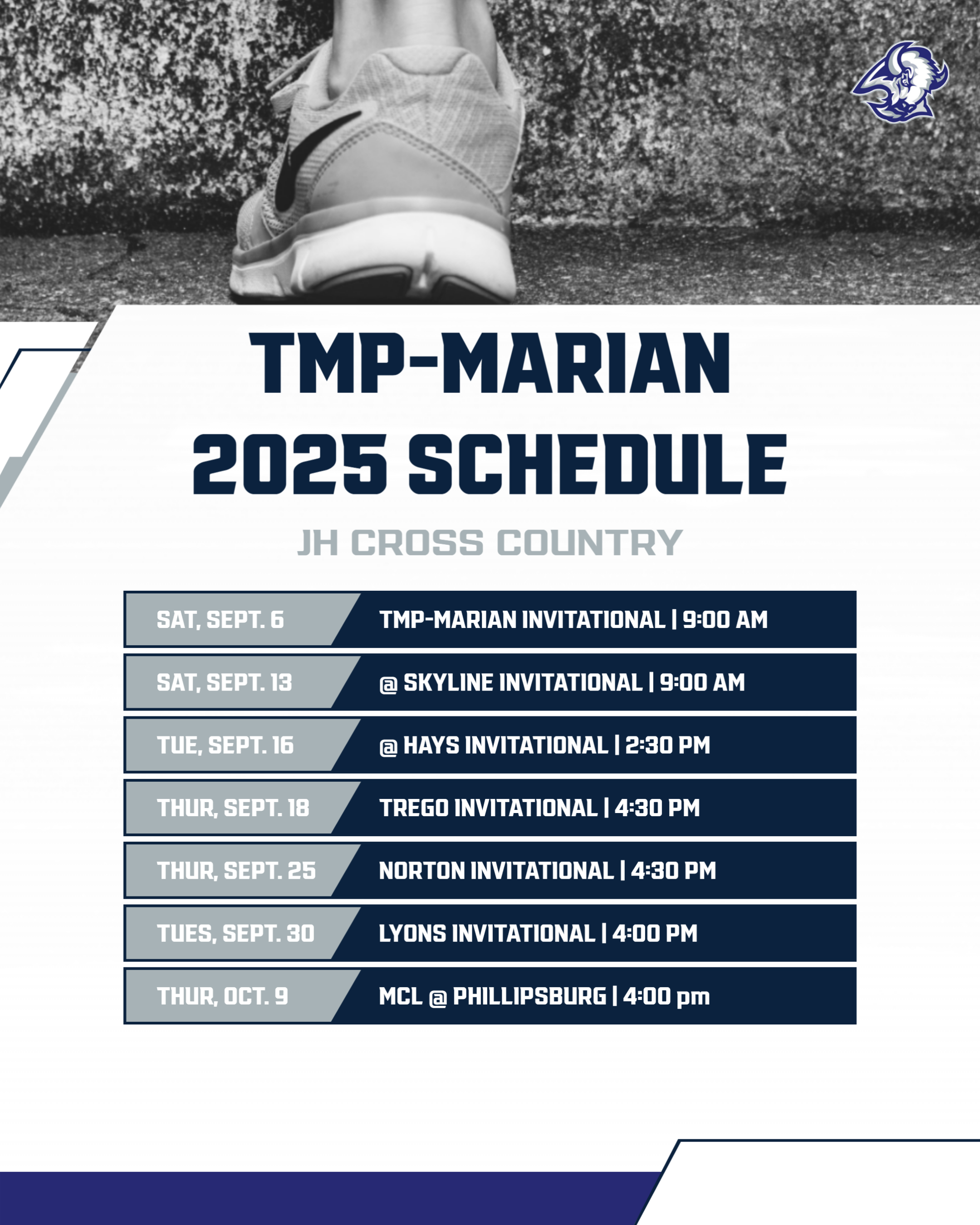 25 JH Cross Country Schedule