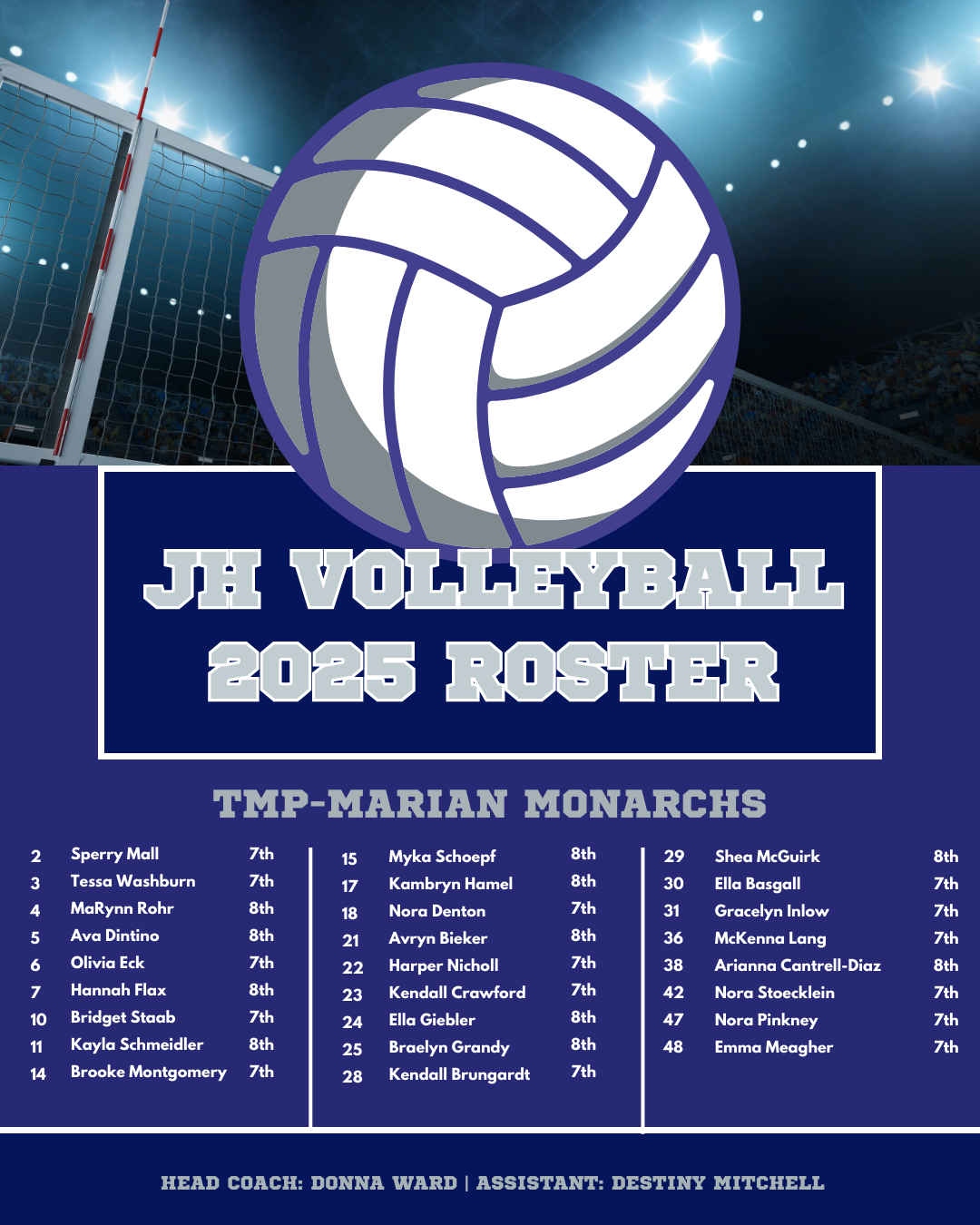 JH Volleyball Roster 2025