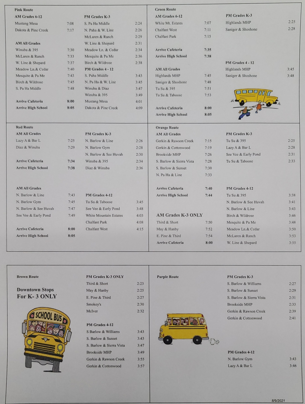 21-22 Bus Schedule