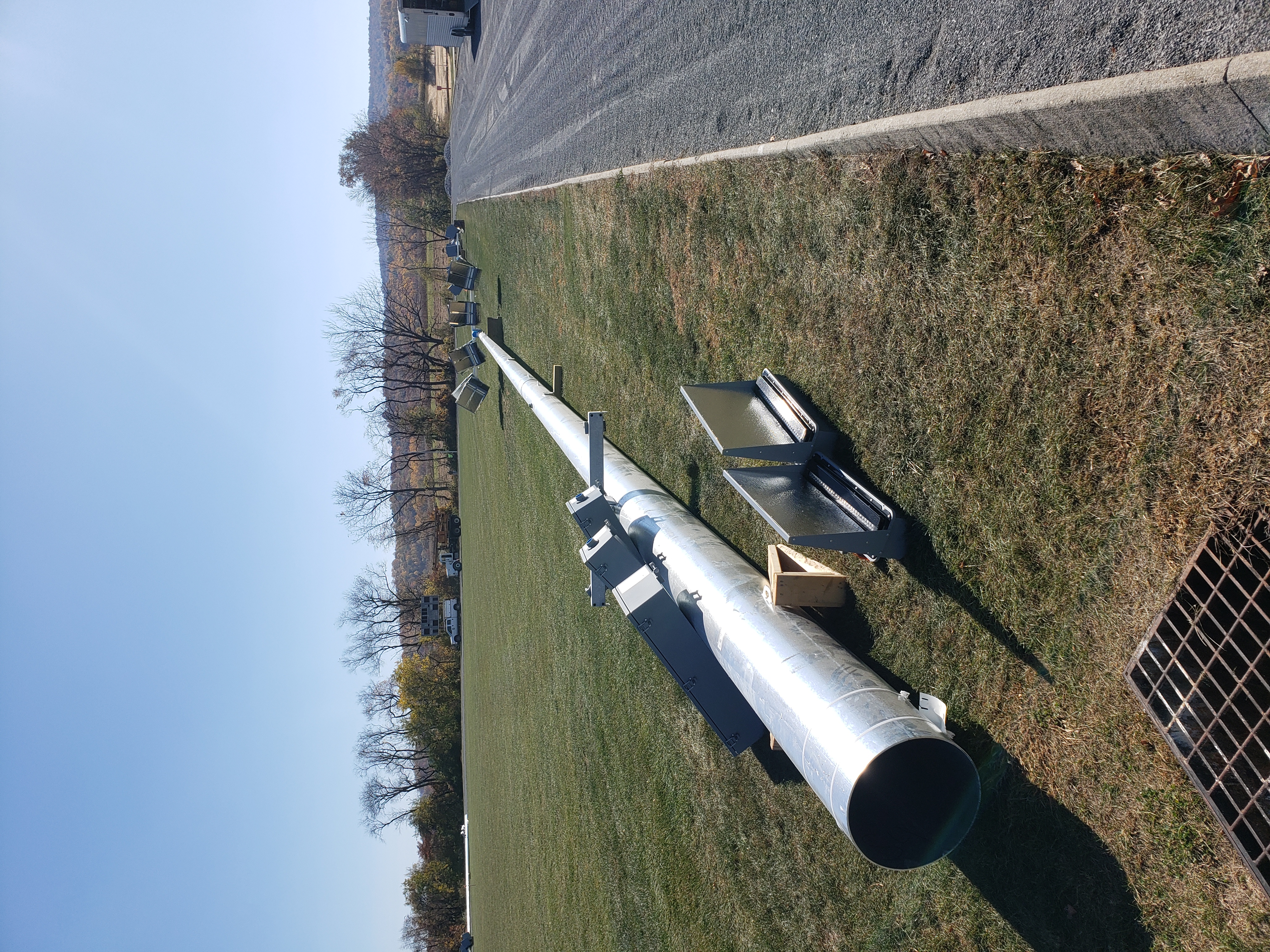 Light pole on the ground