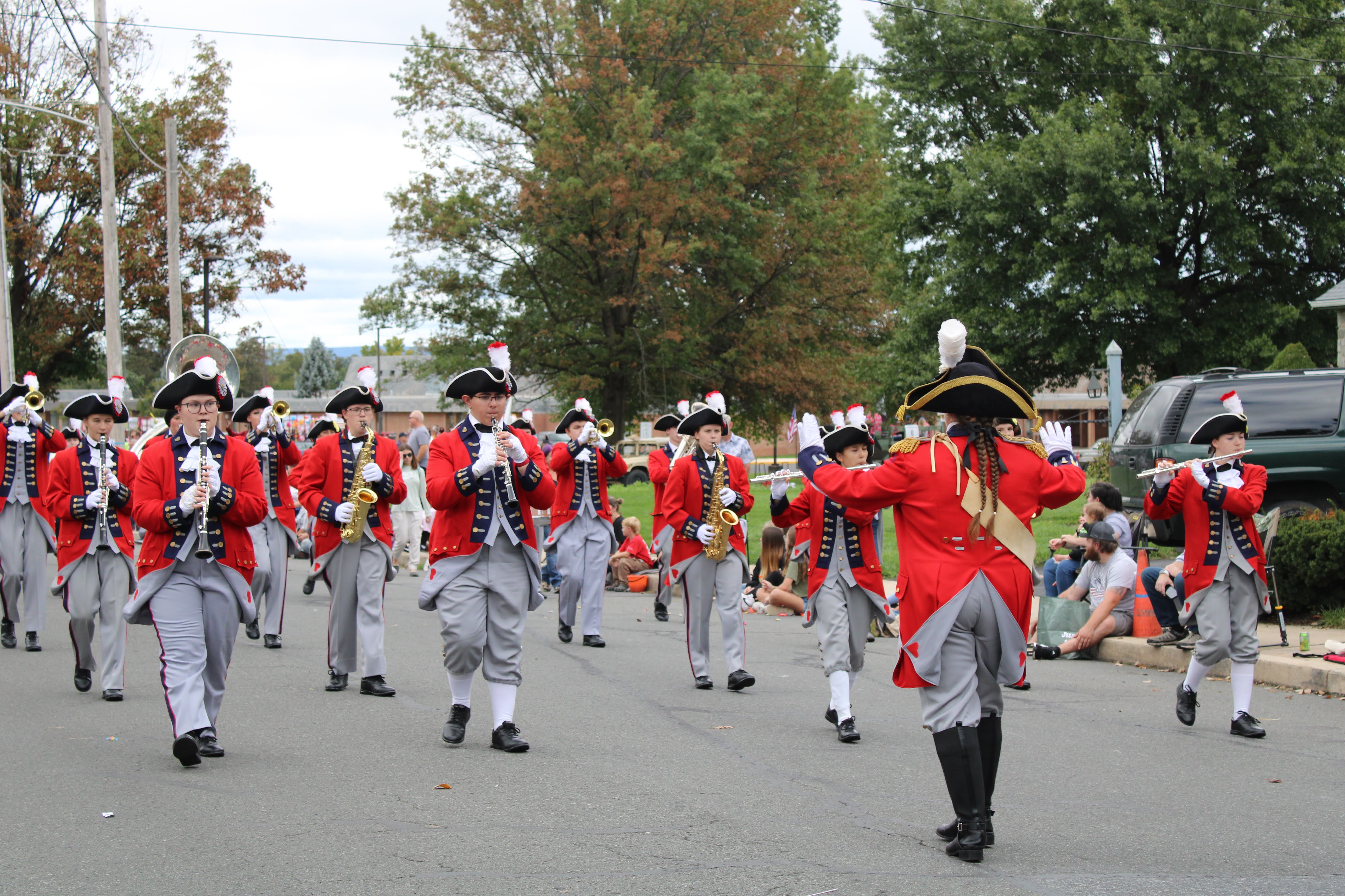 BHHS Marching Band marching in a Halloween parade
