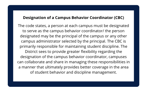 Designation of a Campus Behavior Coordinator (CBC)