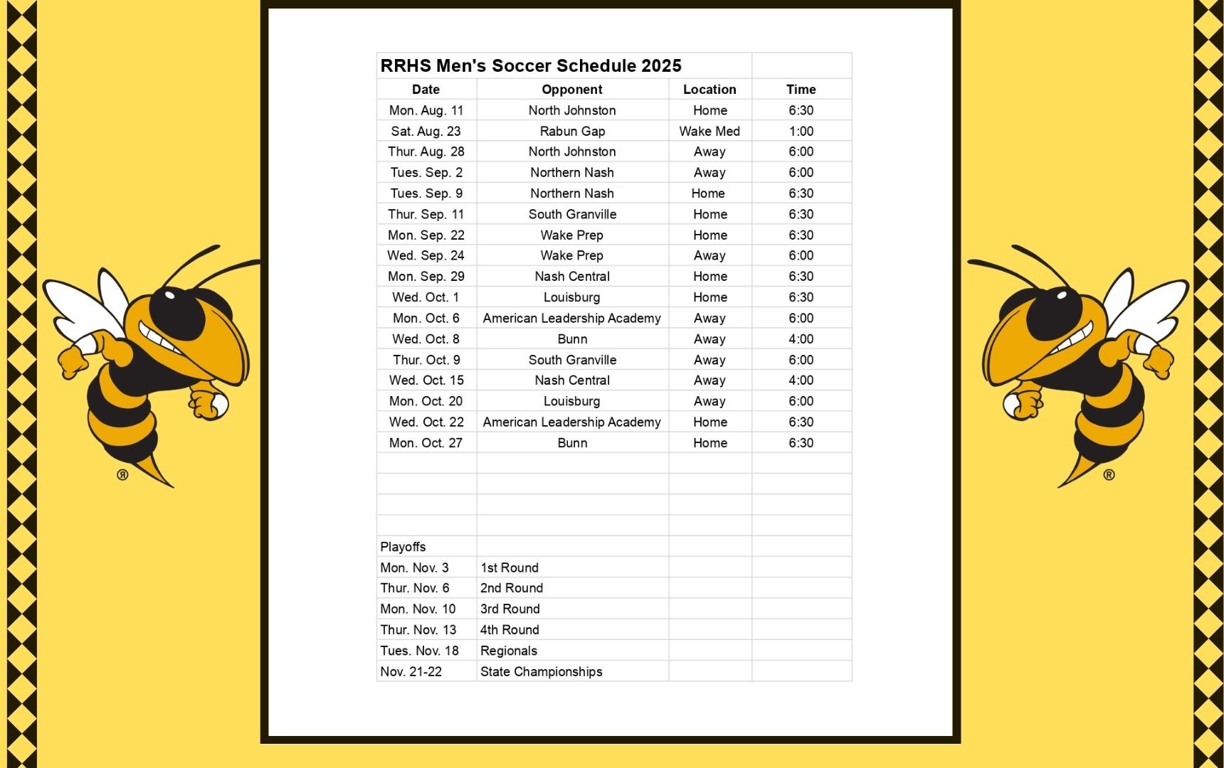 Mens Soccer Fall 2025