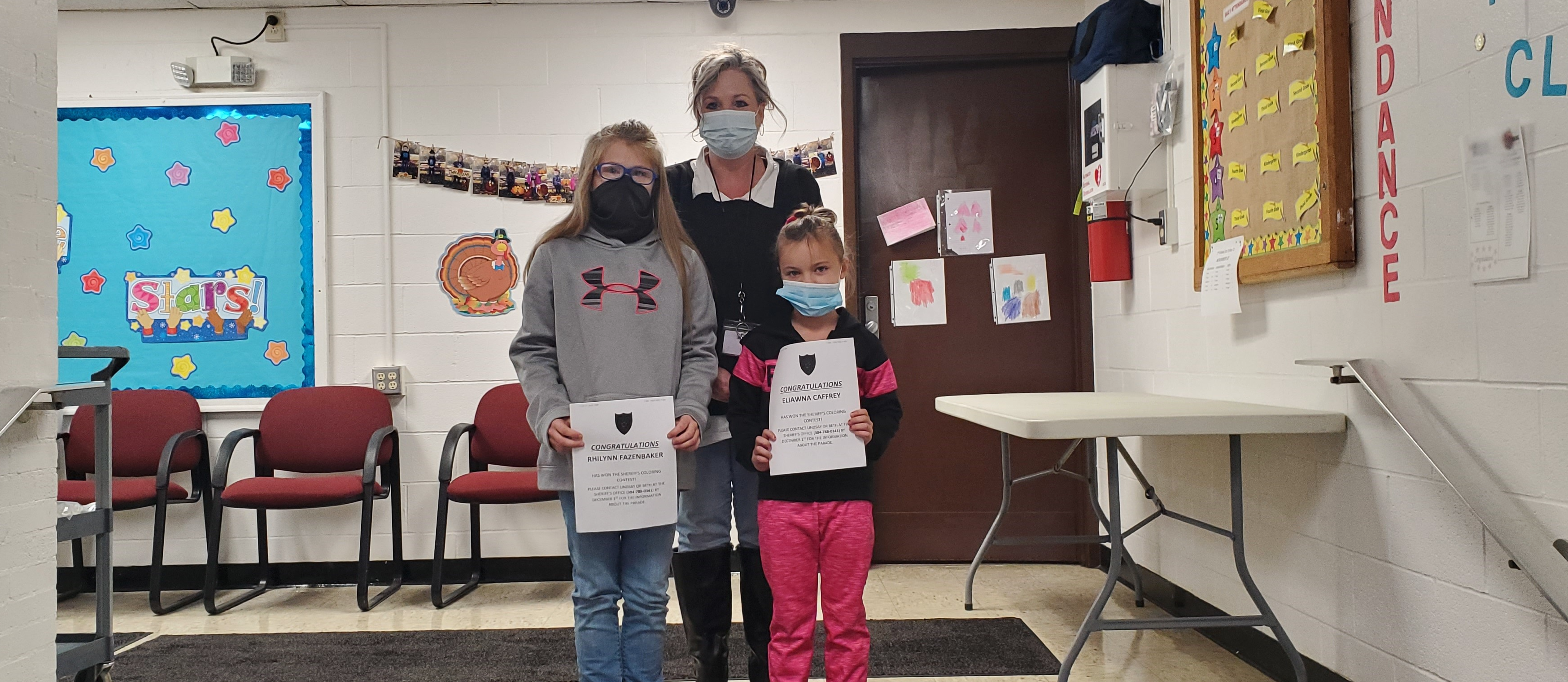 Picture of Winners of Coloring Contest