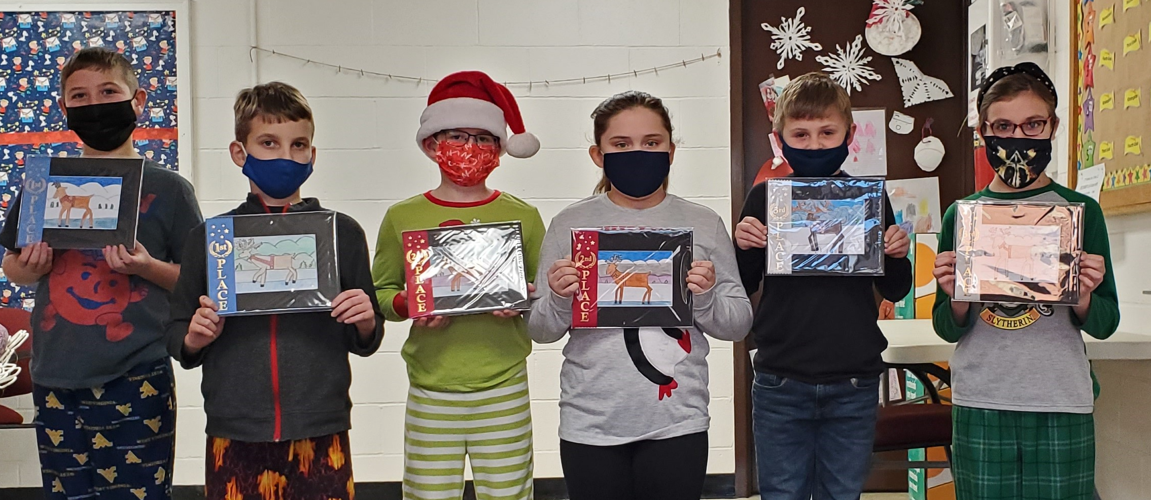4th Grade Winners of Christmas Drawings - Reindeer