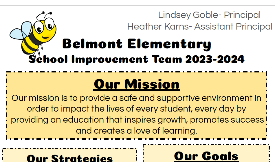 Belmont School Improvement Plan 