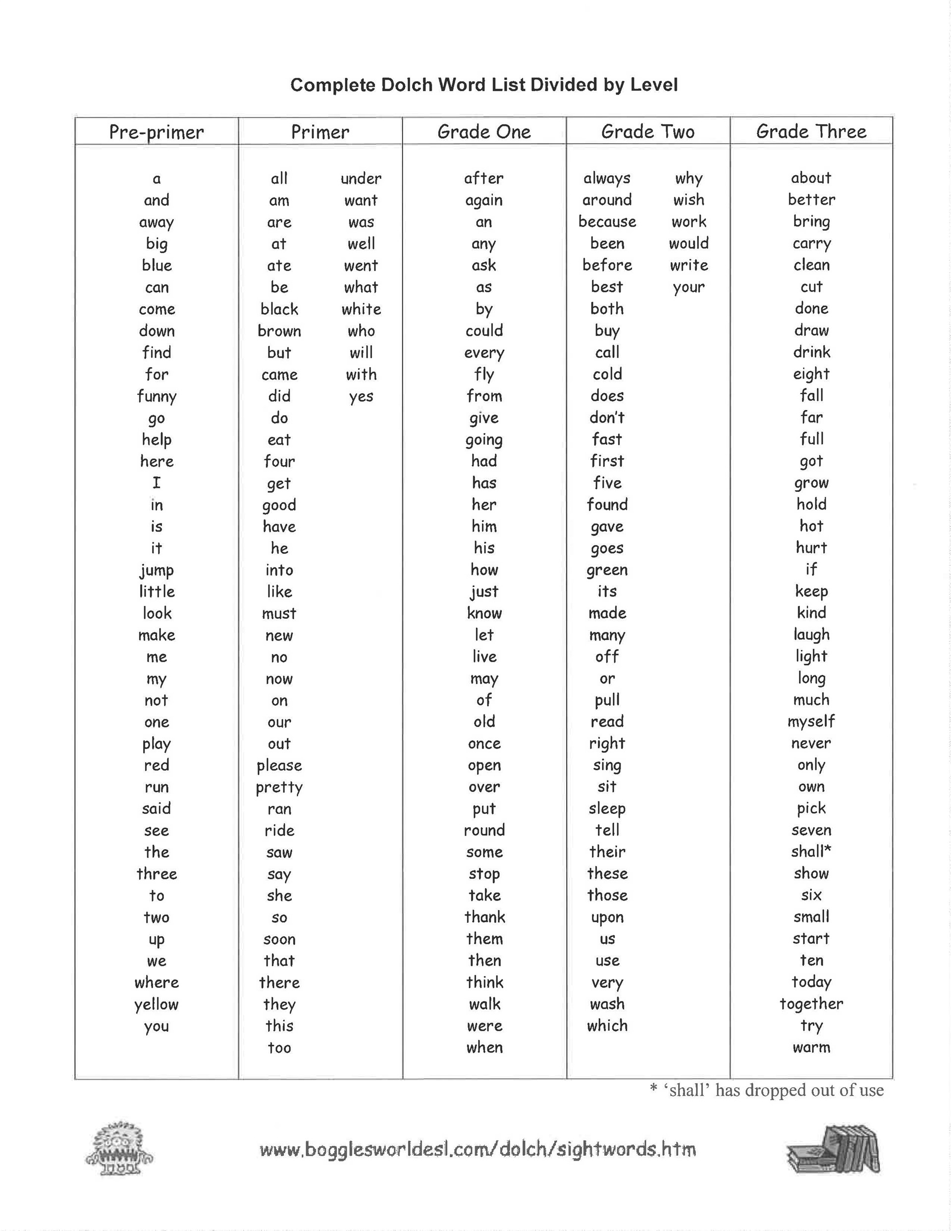 Sight Words Wiley Ford Primary School