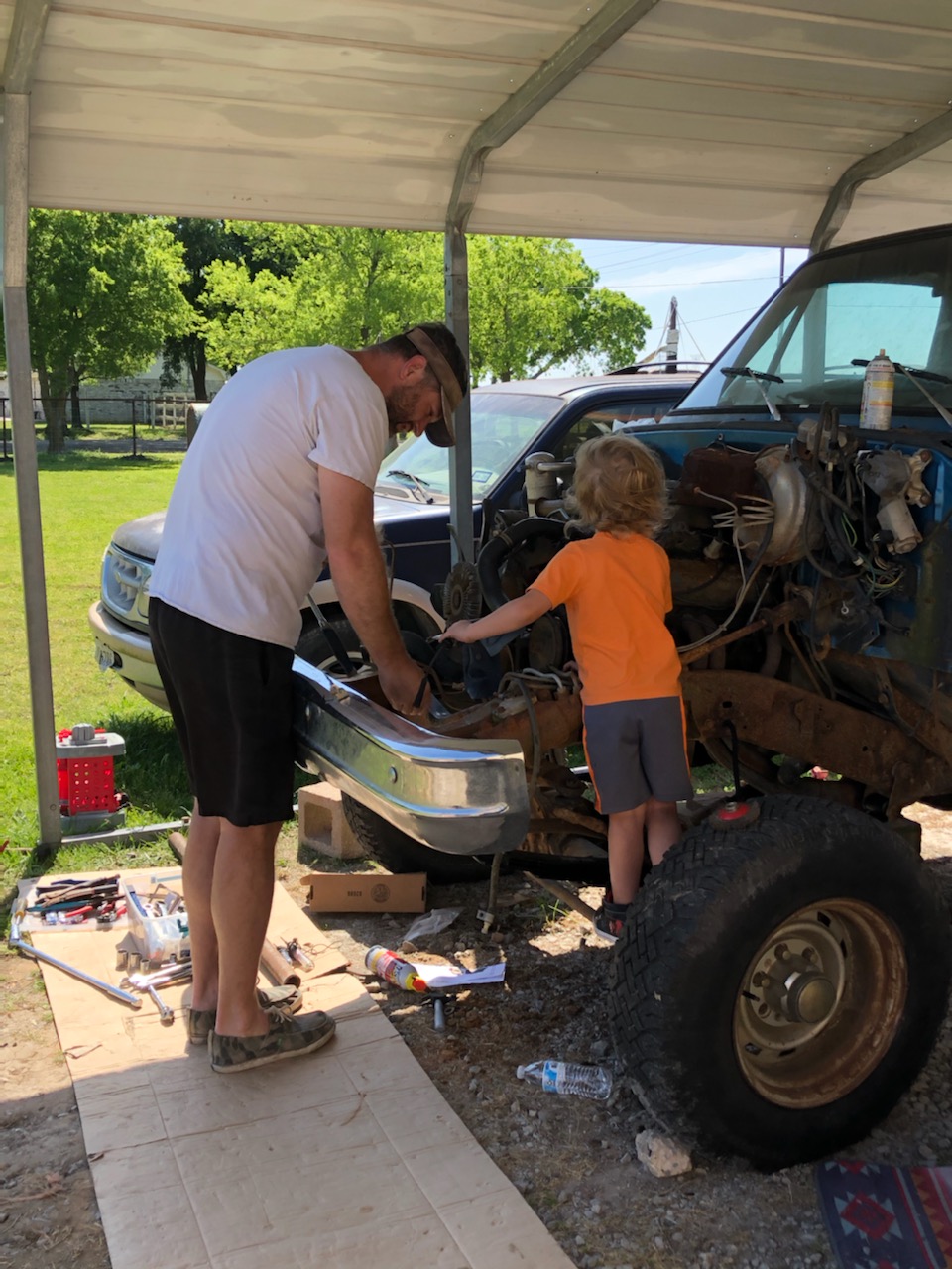 Guys working on 1978 Chevy