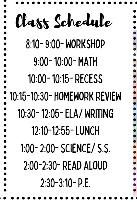 daily schedule