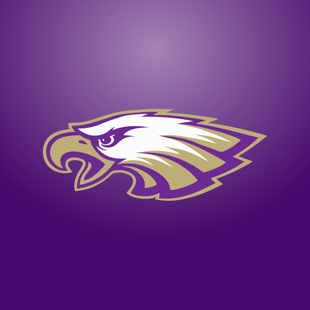 Logo of eagle head on purple background