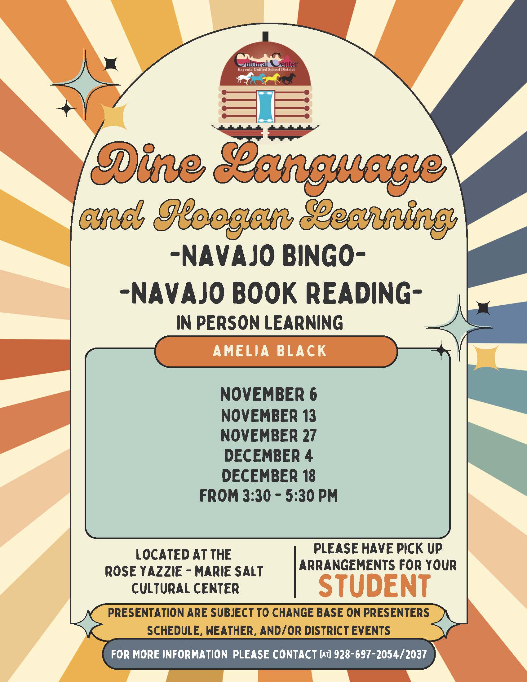 Dine Language November Schedule