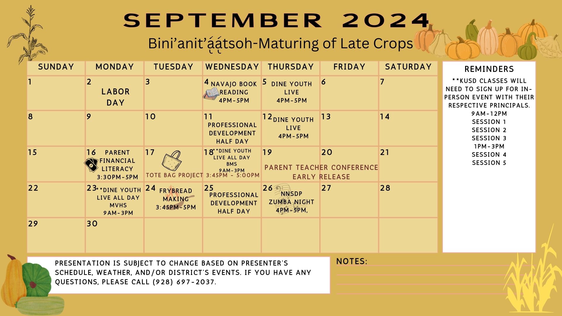 September Calendar