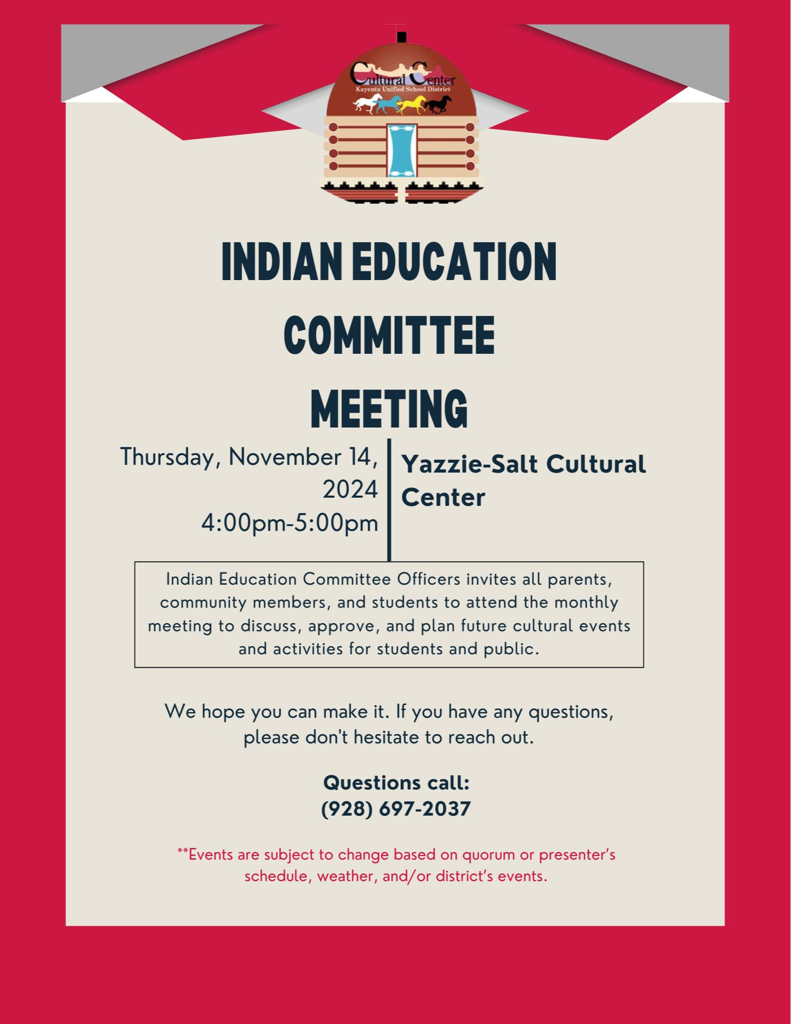 Indian Education Committee Meeting