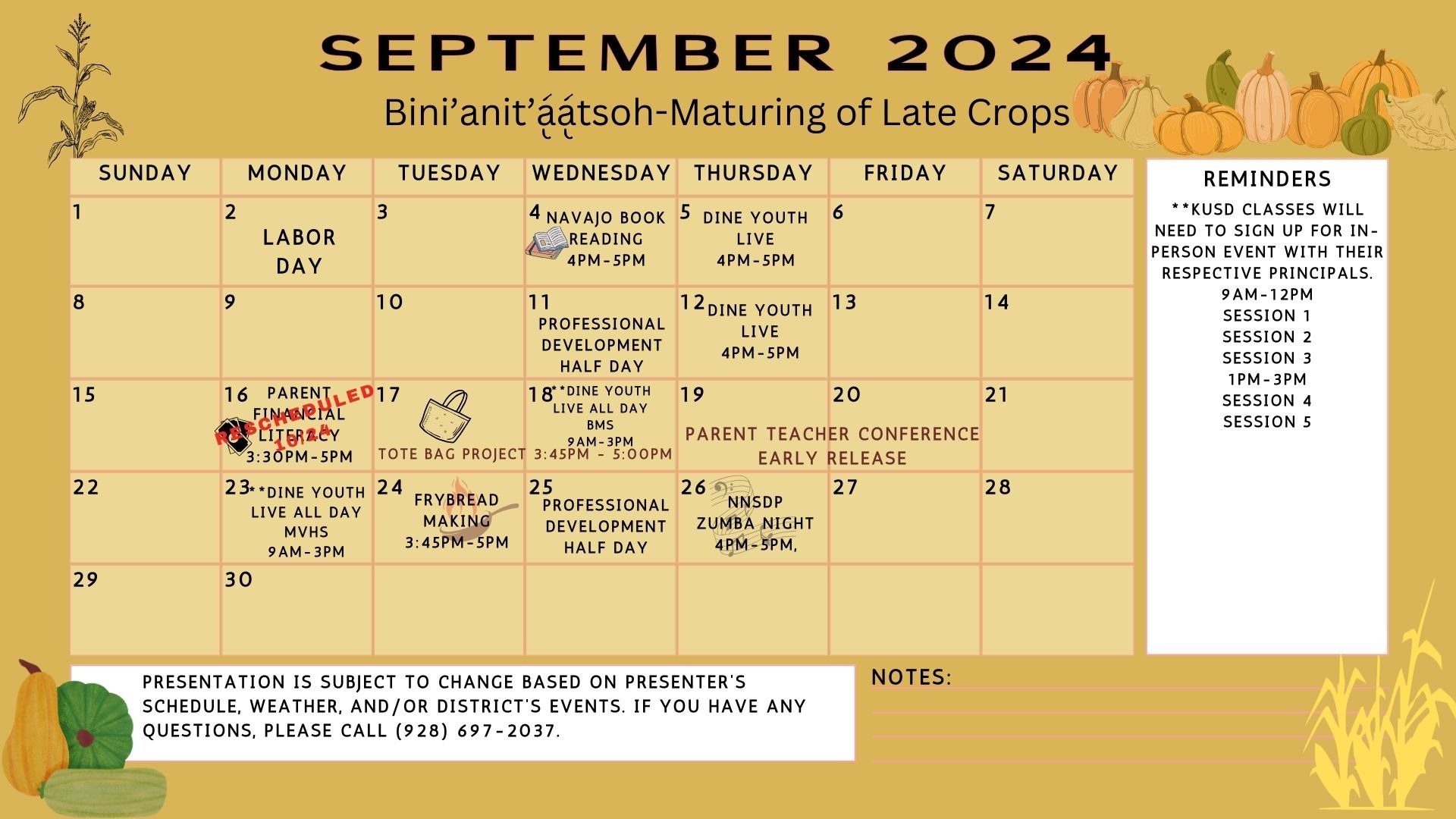 September Calendar