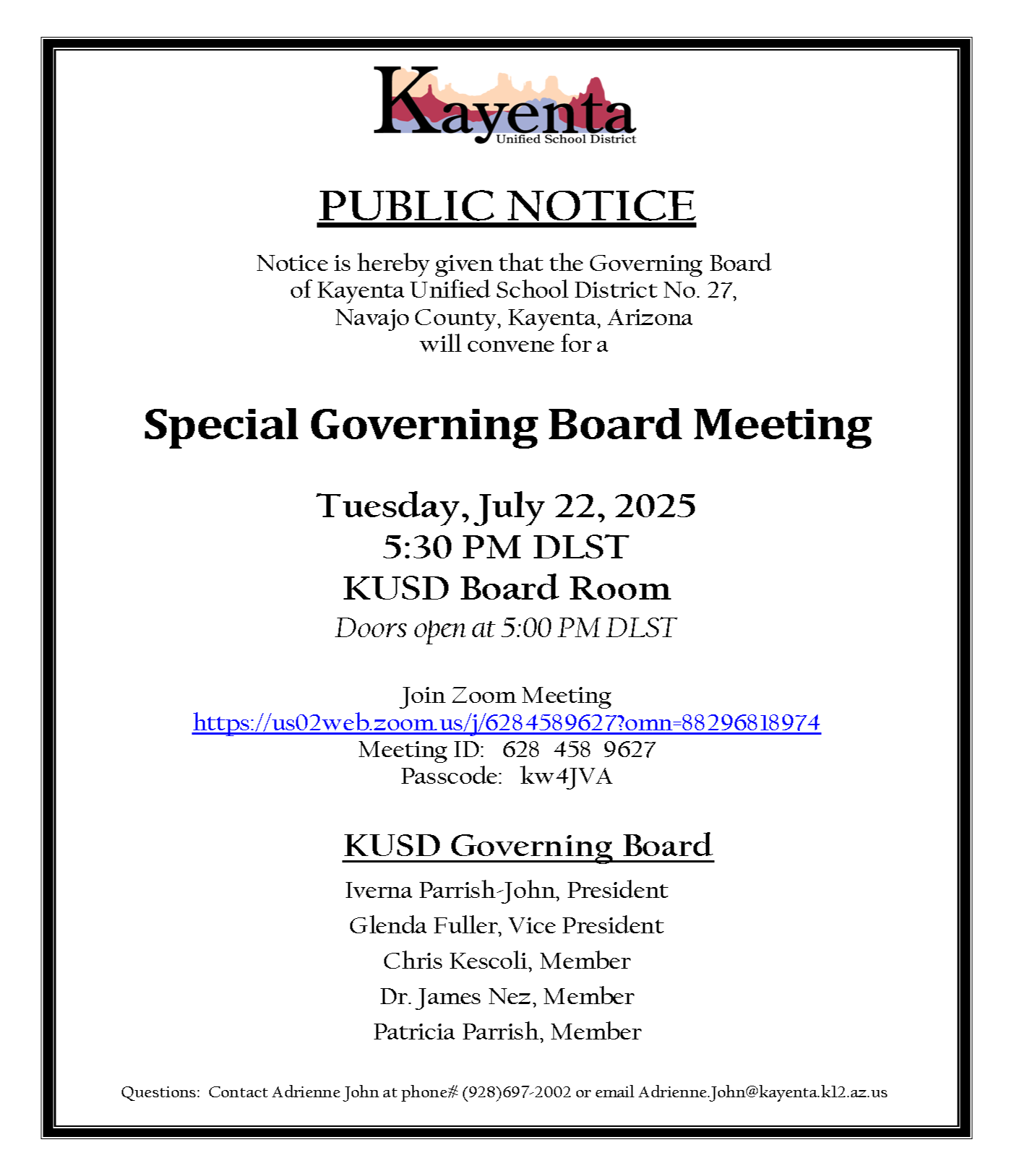 Public Notice - Revised 07/27/2023