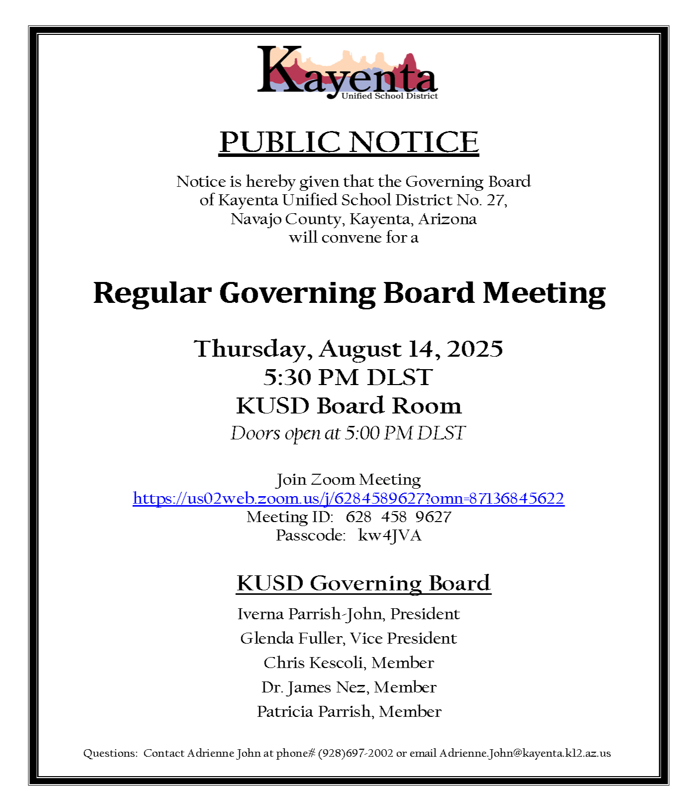 Public Notice - Revised 07/27/2023