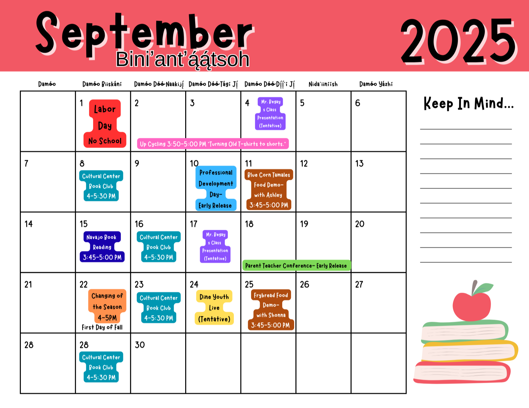 Sept 2025 Calendar