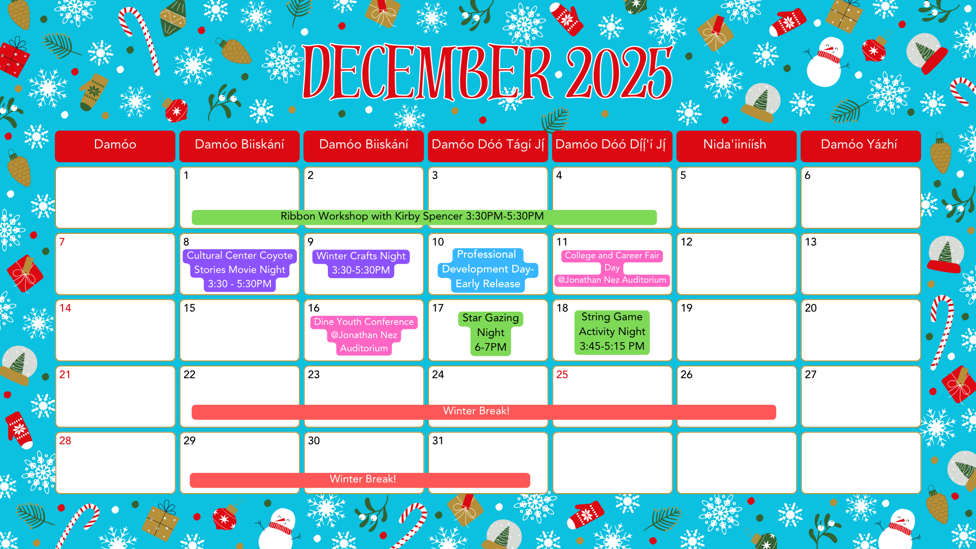 dec calendar