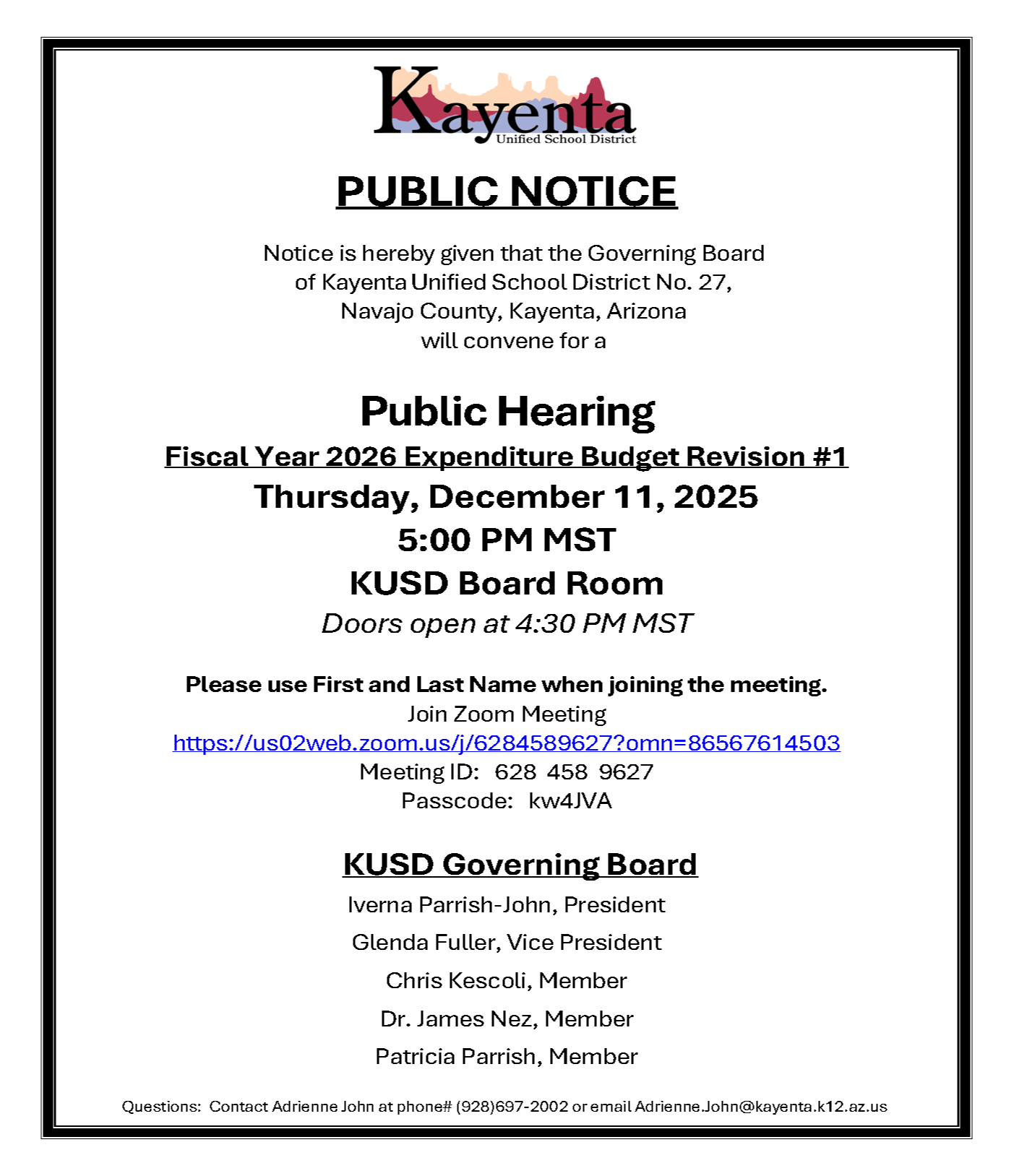 Public Notice - Revised 07/27/2023