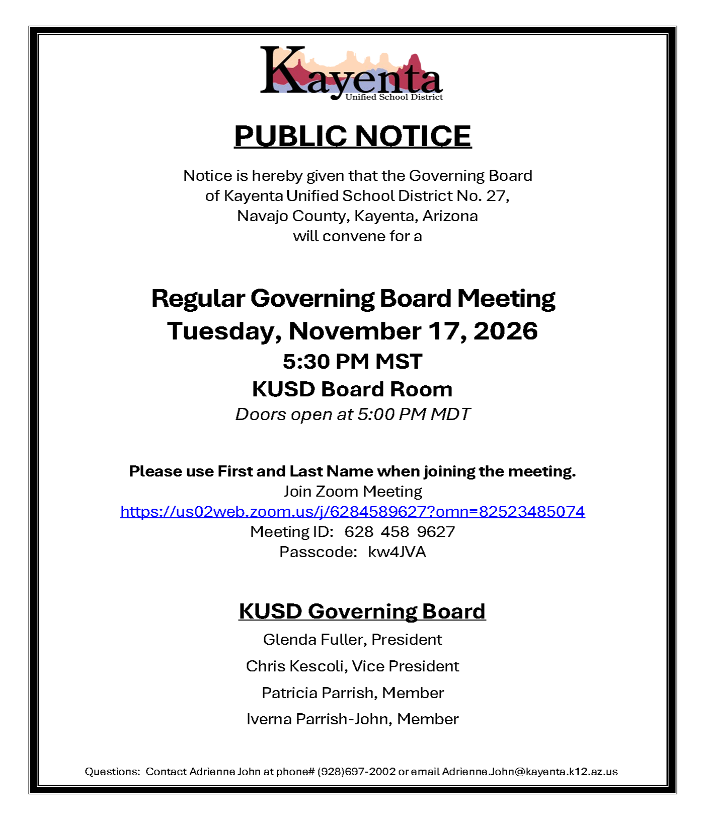 Public Notice - 11/17/2026 RGBM