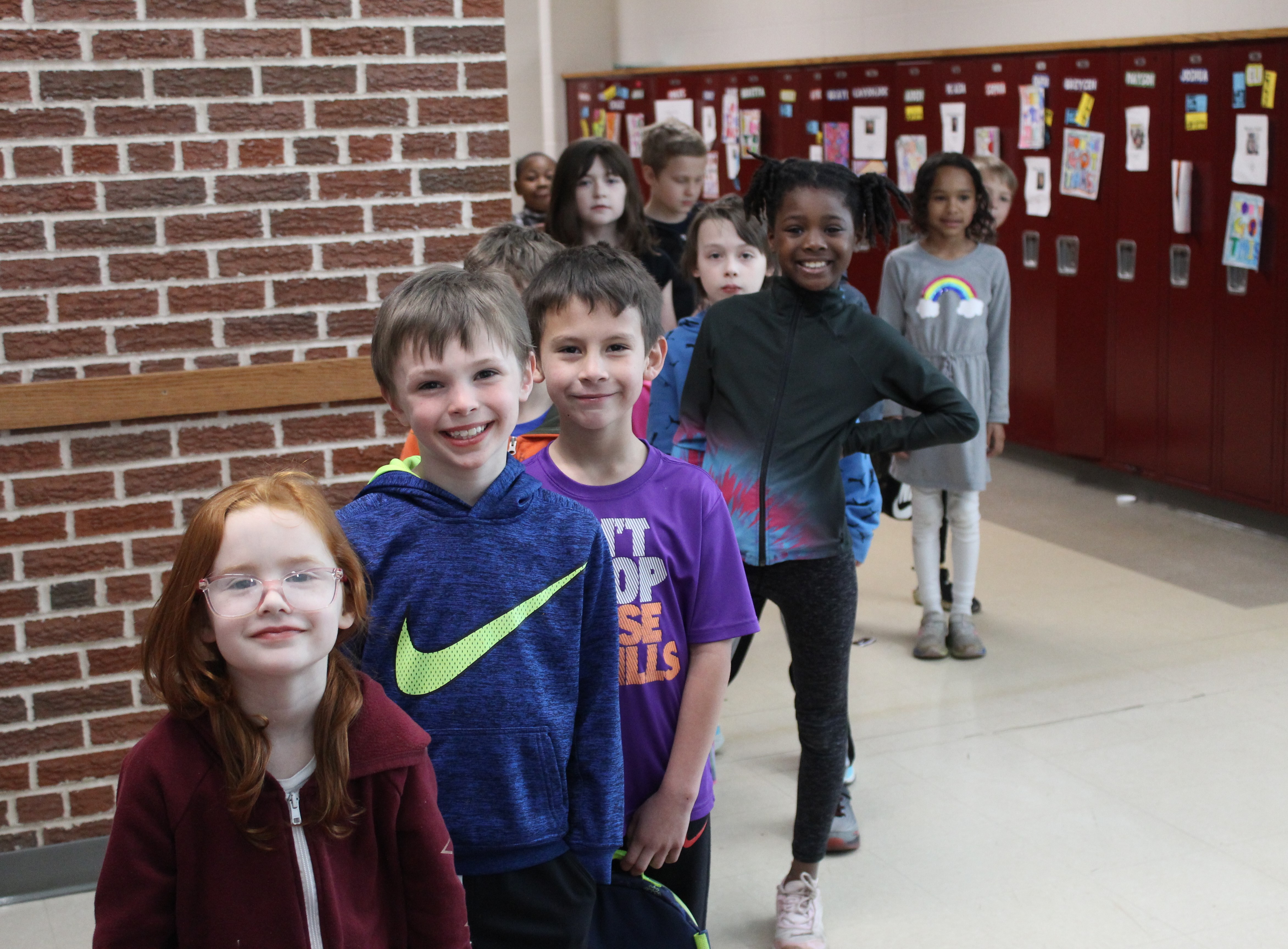 Kids in line at Elementary school