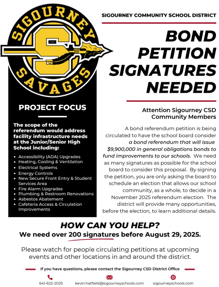 Bond Petition Signature Flyer