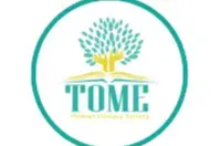 Logo featuring a tree, an open book, and the word "TOME" on a white background.