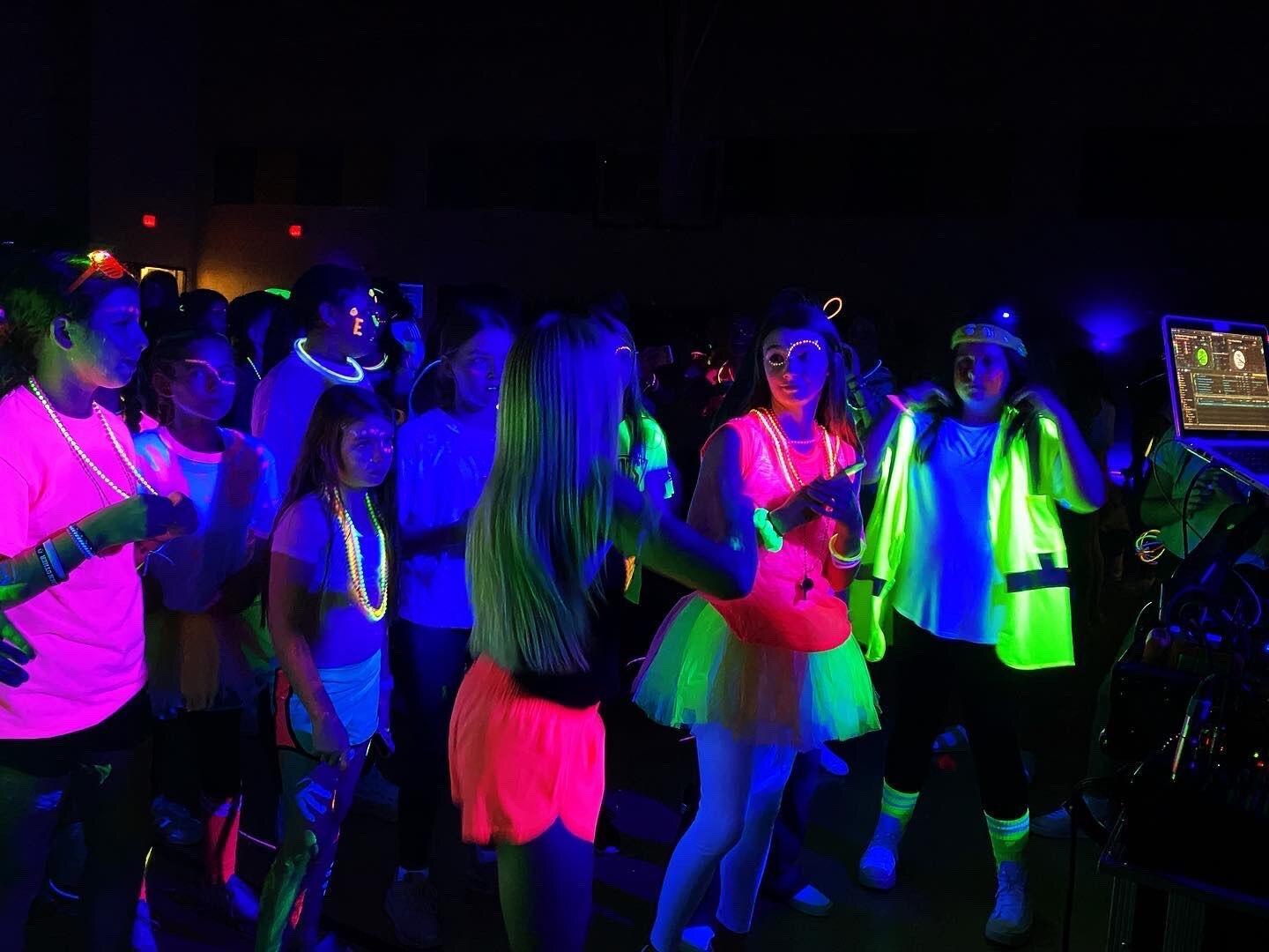 Student participating in the Glow Dance Party