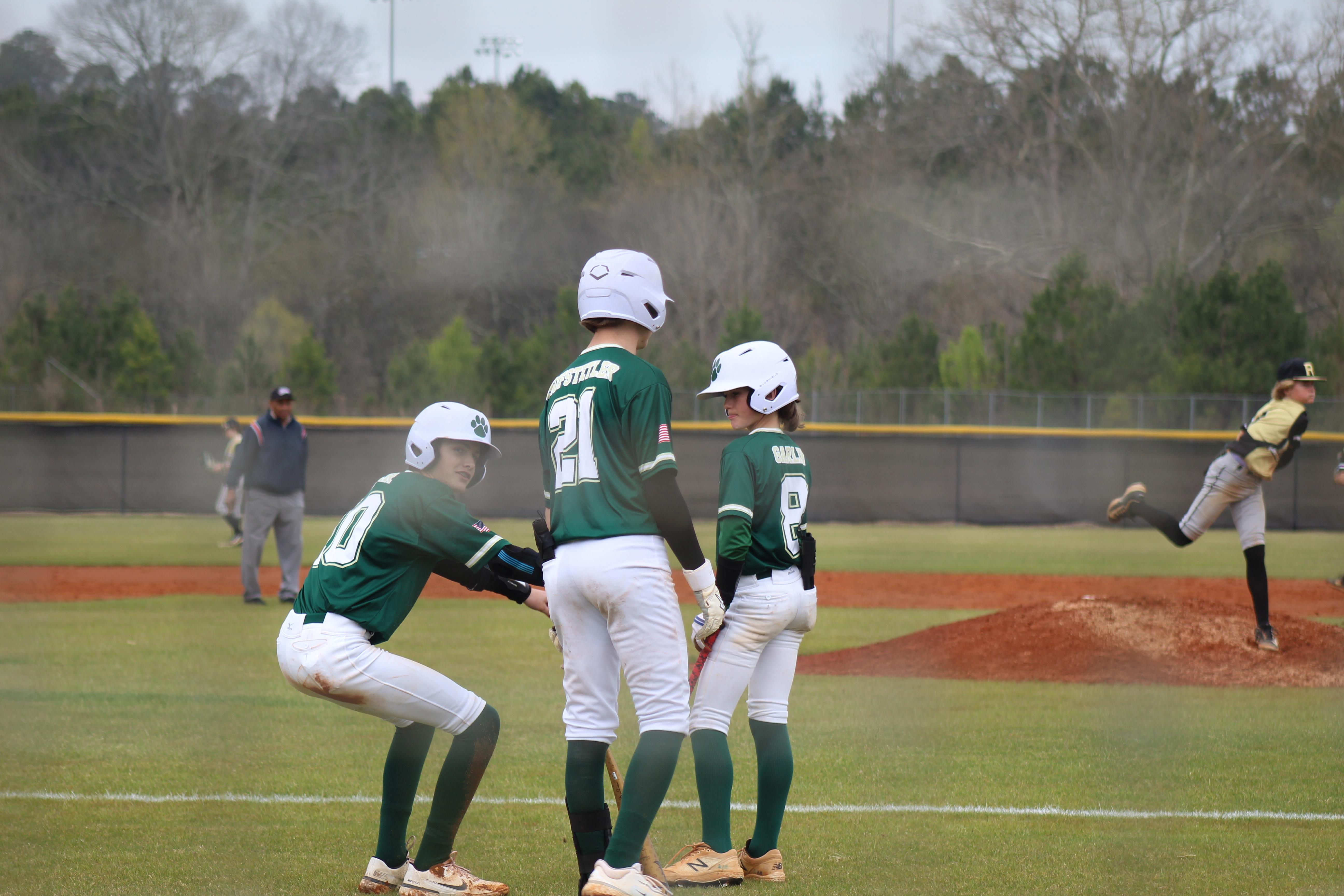 Baseball players talking