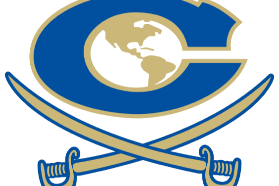 Cass High Magnet Logo with map behind it